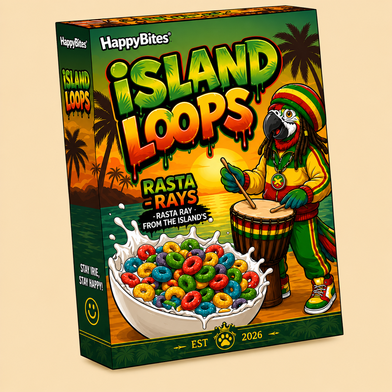 Island Loops cereal box